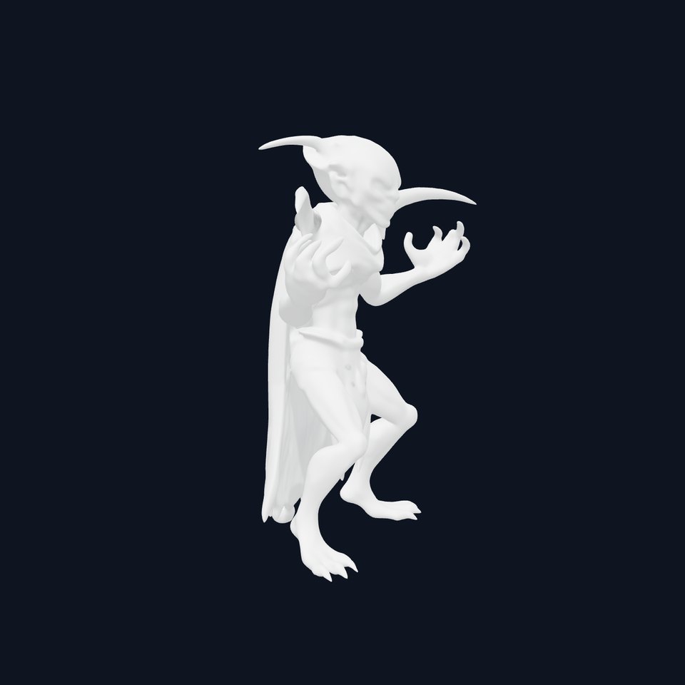 Dark Horned Demon with Wings D Character Model for Games and Cinematics